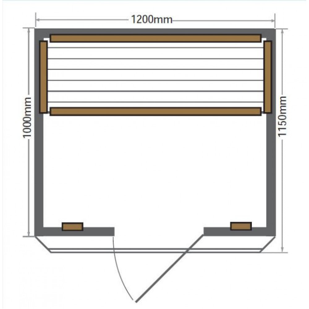 Sunray Evansport 2 Person Hemlock Sauna w/Ceramic Heaters-HL200K2
