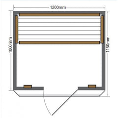 Sunray Evansport 2 Person Hemlock Sauna w/Ceramic Heaters-HL200K2