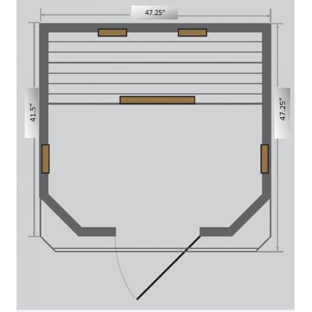 Sunray Heathrow 2 Person Hemlock Sauna w/Ceramic HeatersHL200W