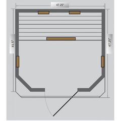 Sunray Heathrow 2 Person Hemlock Sauna w/Ceramic HeatersHL200W
