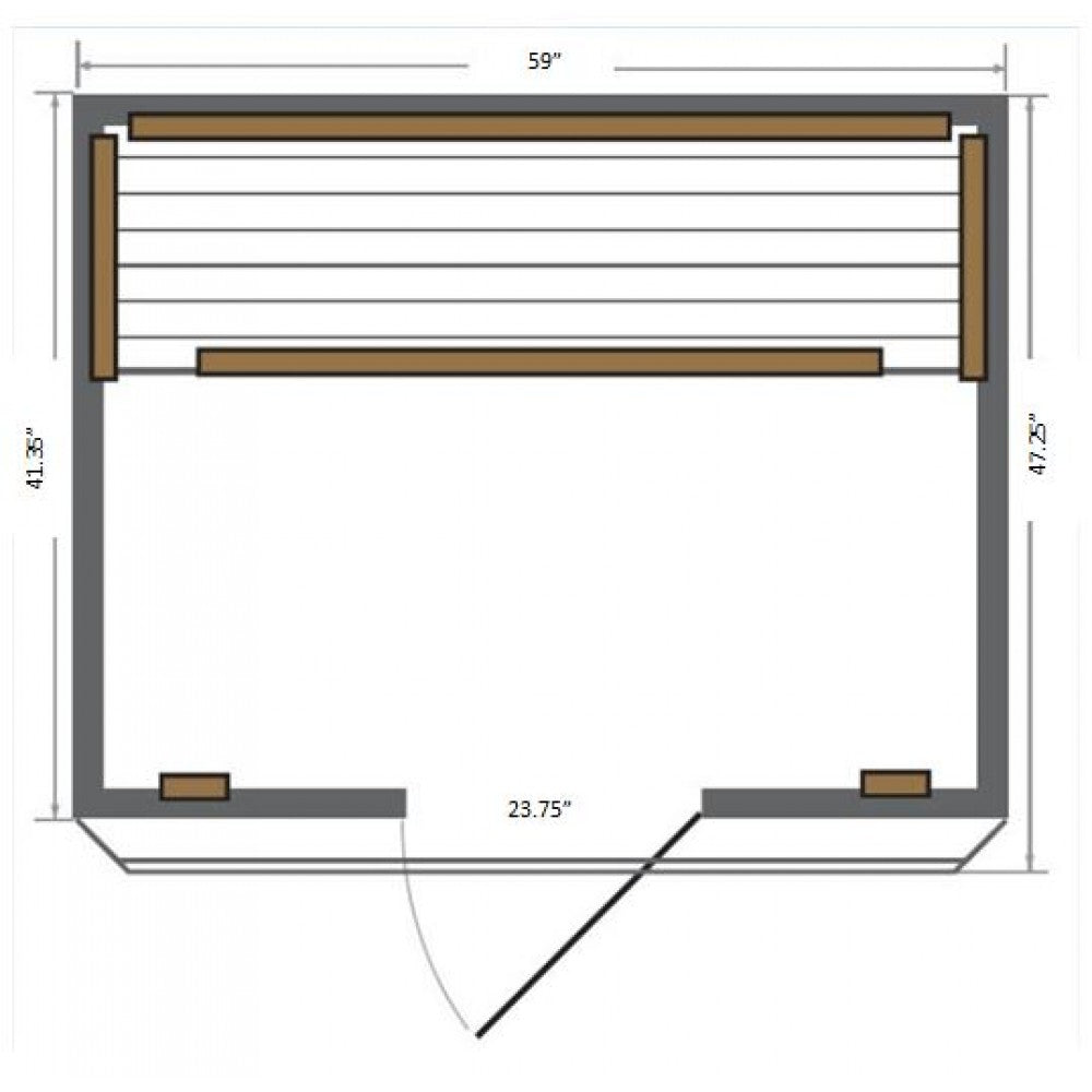 Sunray Savannah 3 Person Cedar Sauna w/Carbon Heaters -HL300K
