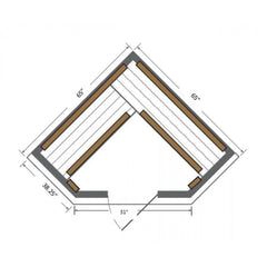 Sunray Bristol Bay 4 Person Corner Cedar Sauna w/Carbon Heaters -HL400KC