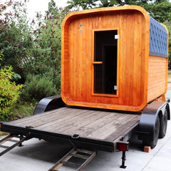 Aleko Hemlock Mobile Outdoor Sauna with Trailer