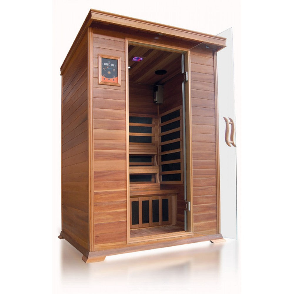 Sunray Sierra 2 Person Cedar Sauna w/Carbon Heaters HL200K