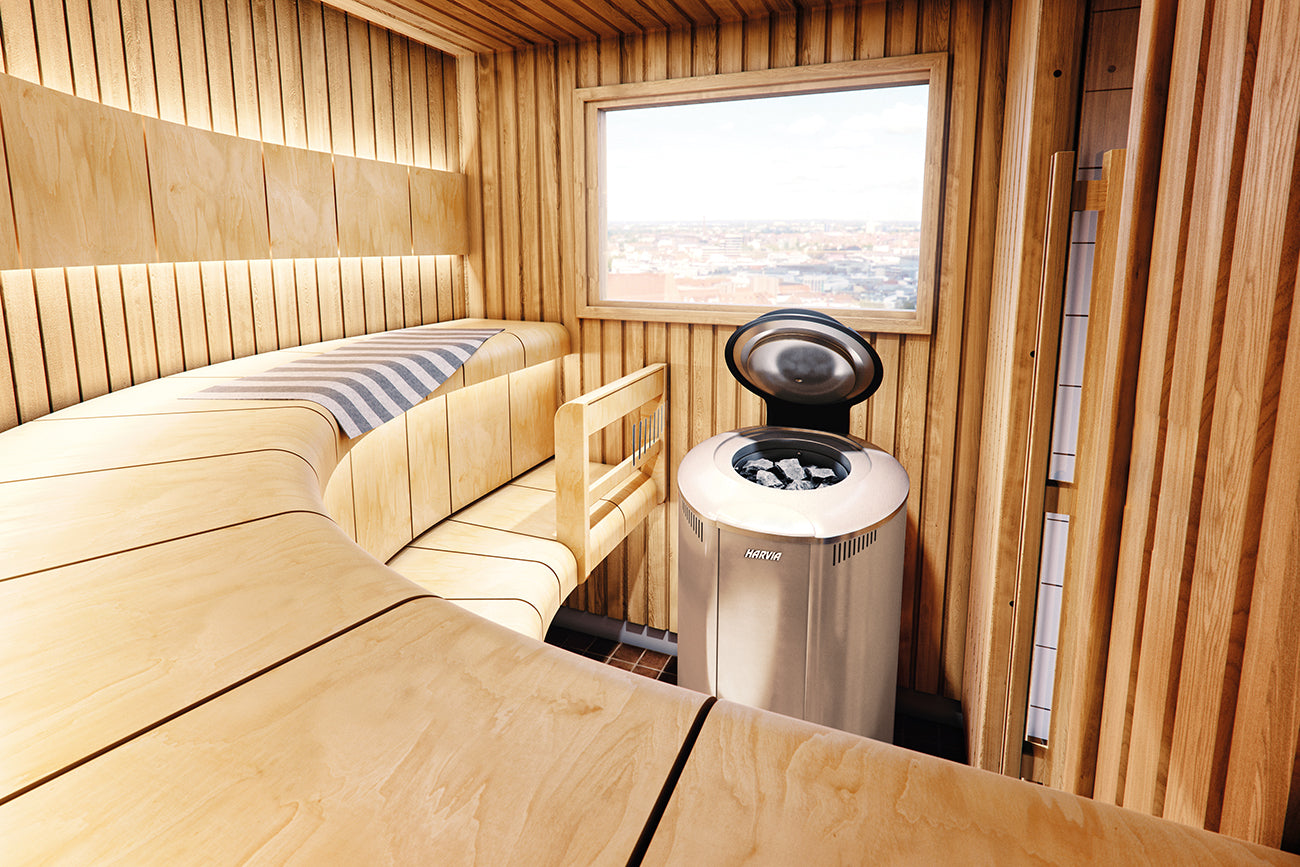 Harvia Cilindro Half Series Stainless Steel Sauna Heater at 240V 1PH