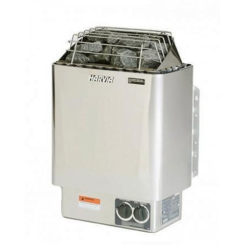 Harvia KIP Series Stainless Steel Sauna Heater at 240V 1PH with Built-In Time and Temperature Controls
