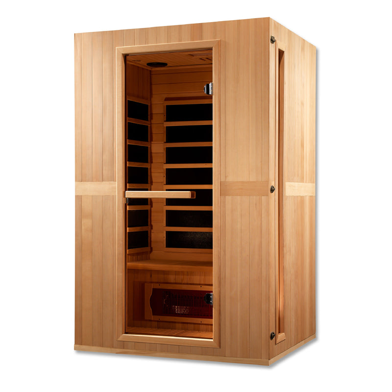 Golden Designs Maxxus Serenity Dual Tech 2 person Low EMF FAR Infrared Sauna Canadian Hemlock