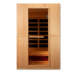 Golden Designs Maxxus Serenity Dual Tech 2 person Low EMF FAR Infrared Sauna Canadian Hemlock