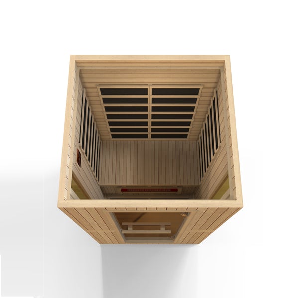 Golden Designs Maxxus Serenity Dual Tech 2 person Low EMF FAR Infrared Sauna Canadian Hemlock