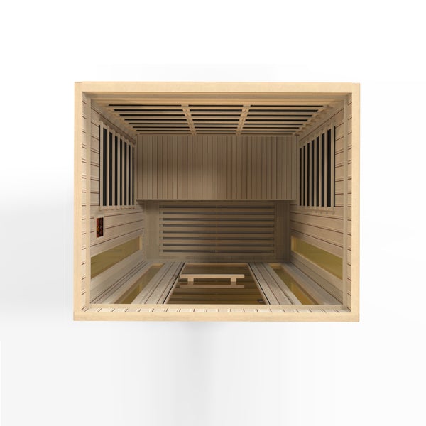Golden Designs Maxxus Trinity Dual Tech 3 person Low EMF FAR Infrared Sauna Canadian Hemlock