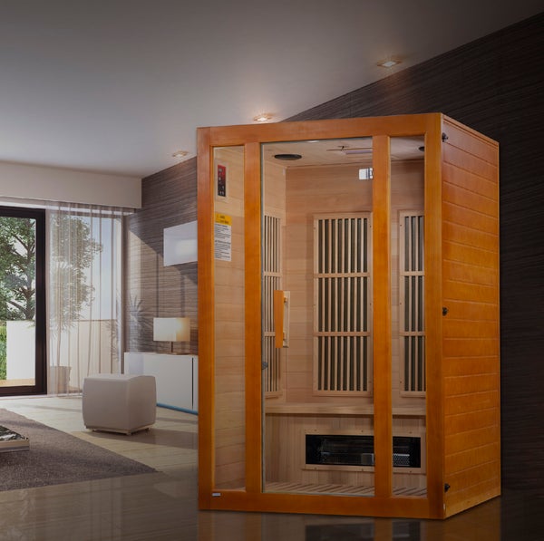 Golden Design Maxxus Aspen Dual Tech 2 person Low EMF FAR Infrared Sauna Canadian Hemlock