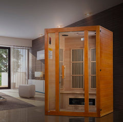 Golden Design Maxxus Aspen Dual Tech 2 person Low EMF FAR Infrared Sauna Canadian Hemlock