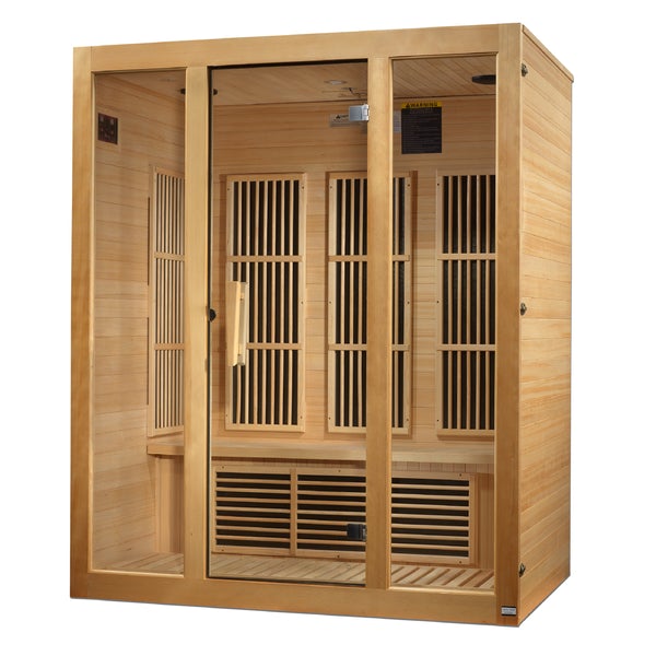 Golden Designs Maxxus Bellevue 3 person Low EMF FAR Infrared Sauna Canadian Hemlock