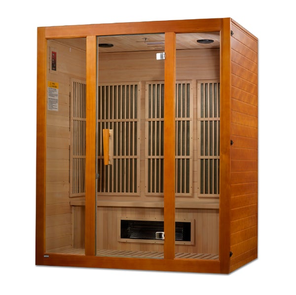 Golden designs Maxxus Alpine Dual Tech 3 person Low EMF FAR Infrared Sauna Canadian Hemlock