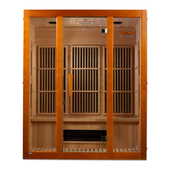 Golden designs Maxxus Alpine Dual Tech 3 person Low EMF FAR Infrared Sauna Canadian Hemlock