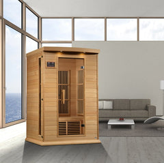Golden Design Maxxus 2 Person Near Zero EMF FAR Infrared Sauna - Canadian Hemlock