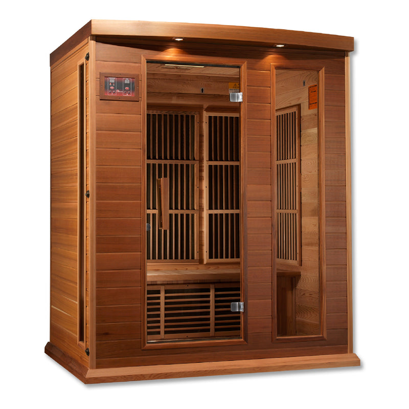 Golden Designs Maxxus Avignon Edition 3 Person Near Zero EMF FAR Infrared Sauna - Canadian Red Cedar