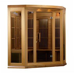 Golden Designs Maxxus "Chaumont Edition" 3 Person Corner Near Zero EMF FAR Infrared Sauna - Canadian Red Cedar
