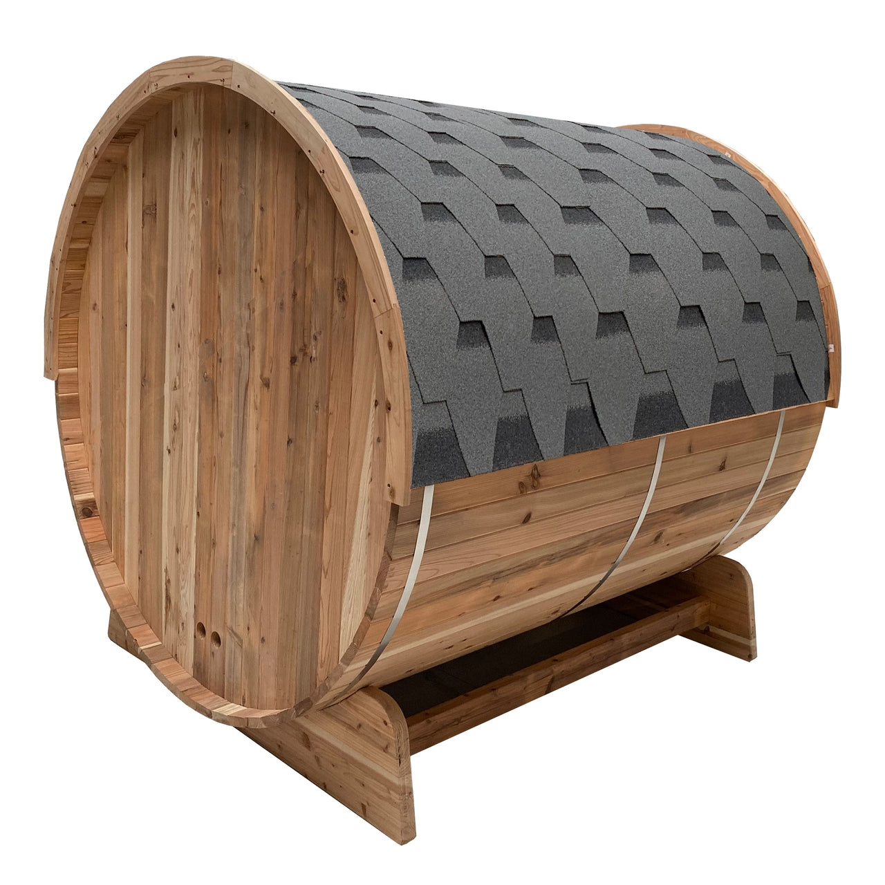 Aleko Outdoor Rustic Cedar Barrel Steam Sauna - 4 Person