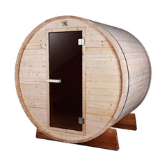 Aleko Outdoor and Indoor White Pine Barrel Sauna - 4 Person