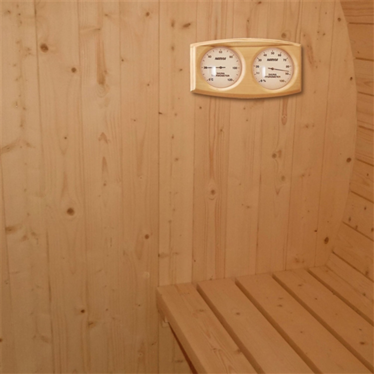 Aleko Outdoor or Indoor White Finland Pine Wet Dry Barrel Sauna - 5 Person