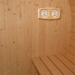 Aleko Outdoor or Indoor White Finland Pine Wet Dry Barrel Sauna - 5 Person