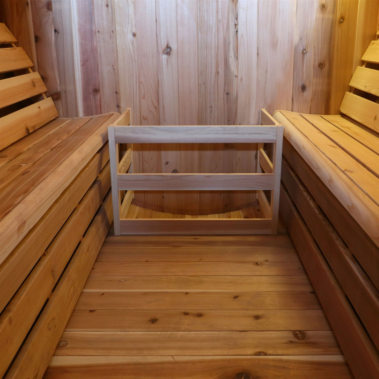 Aleko Outdoor Rustic Cedar Barrel Steam Sauna - 6 Person