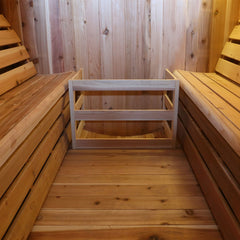 Aleko Outdoor Rustic Cedar Barrel Steam Sauna - 6 Person