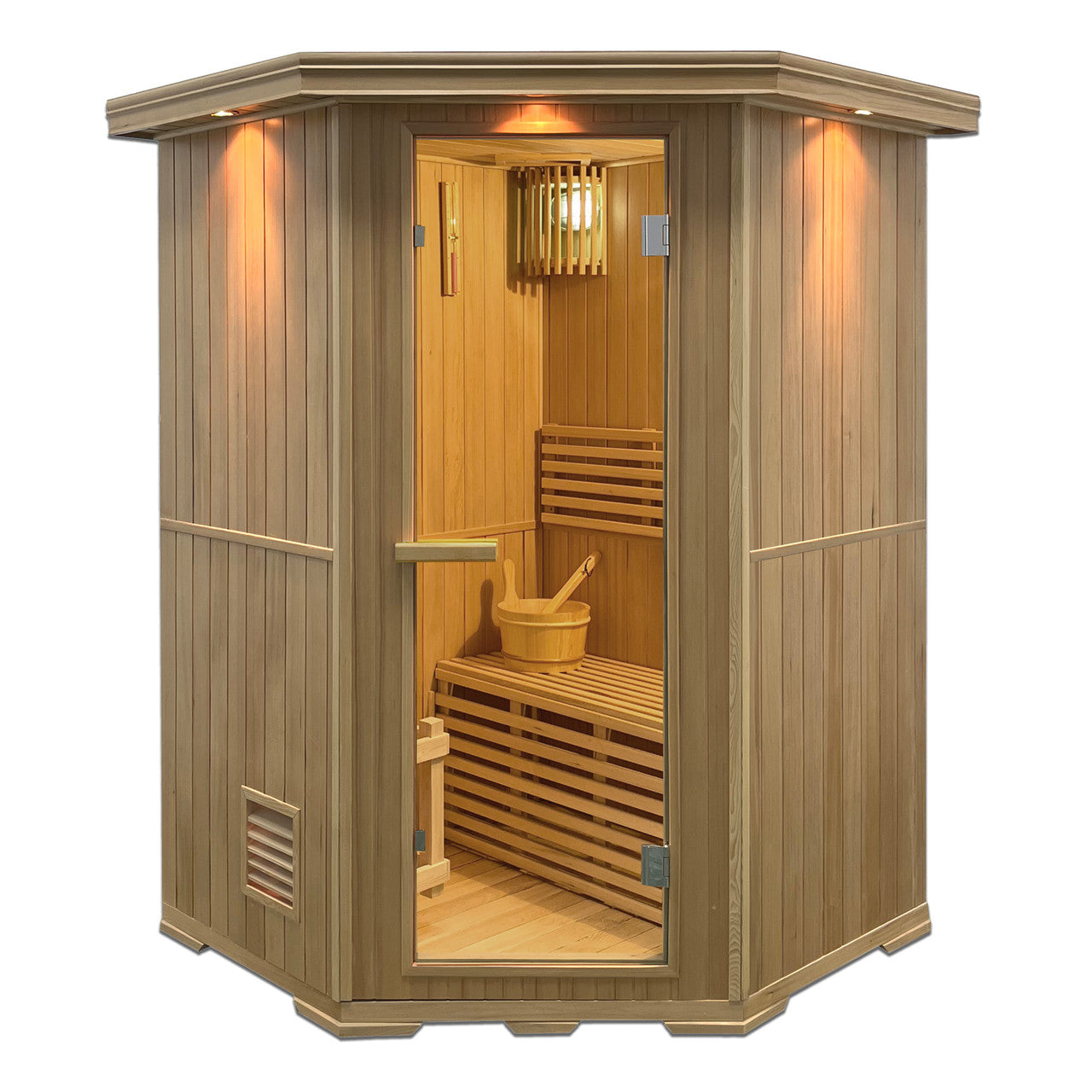 Aleko Canadian Hemlock Wet Dry Indoor Sauna -2 Person