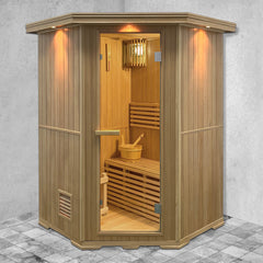 Aleko Canadian Hemlock Wet Dry Indoor Sauna -2 Person