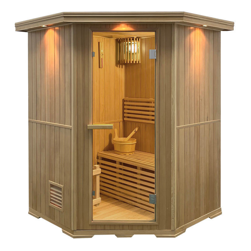 Aleko Canadian Hemlock Wet Dry Indoor Sauna - 3 Person