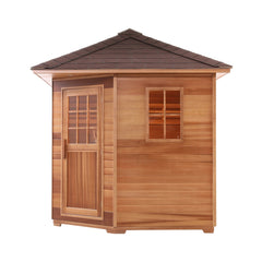 Aleko Canadian Cedar Wet Dry Outdoor Sauna with Asphalt Roof - 5 Person