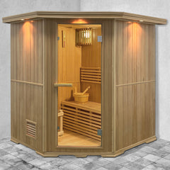 Aleko Canadian Hemlock Wet Dry Indoor Sauna -6 Person