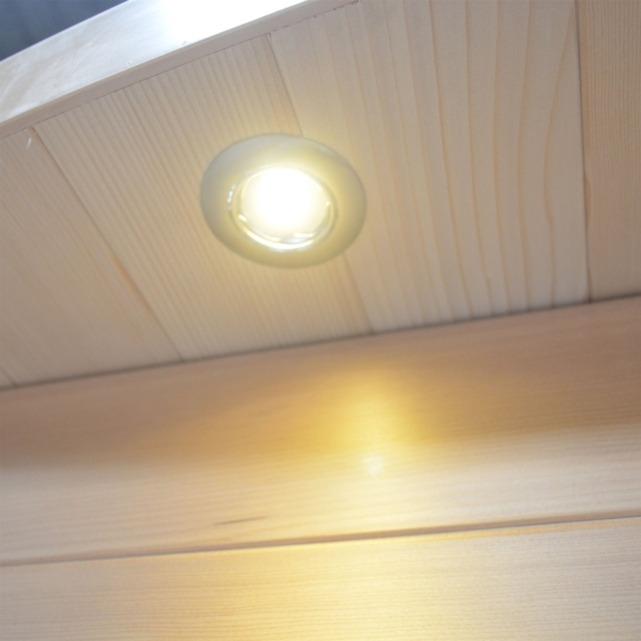 Aleko Clear Cedar Indoor Wet Dry Sauna with Exterior Lights - 4 Person