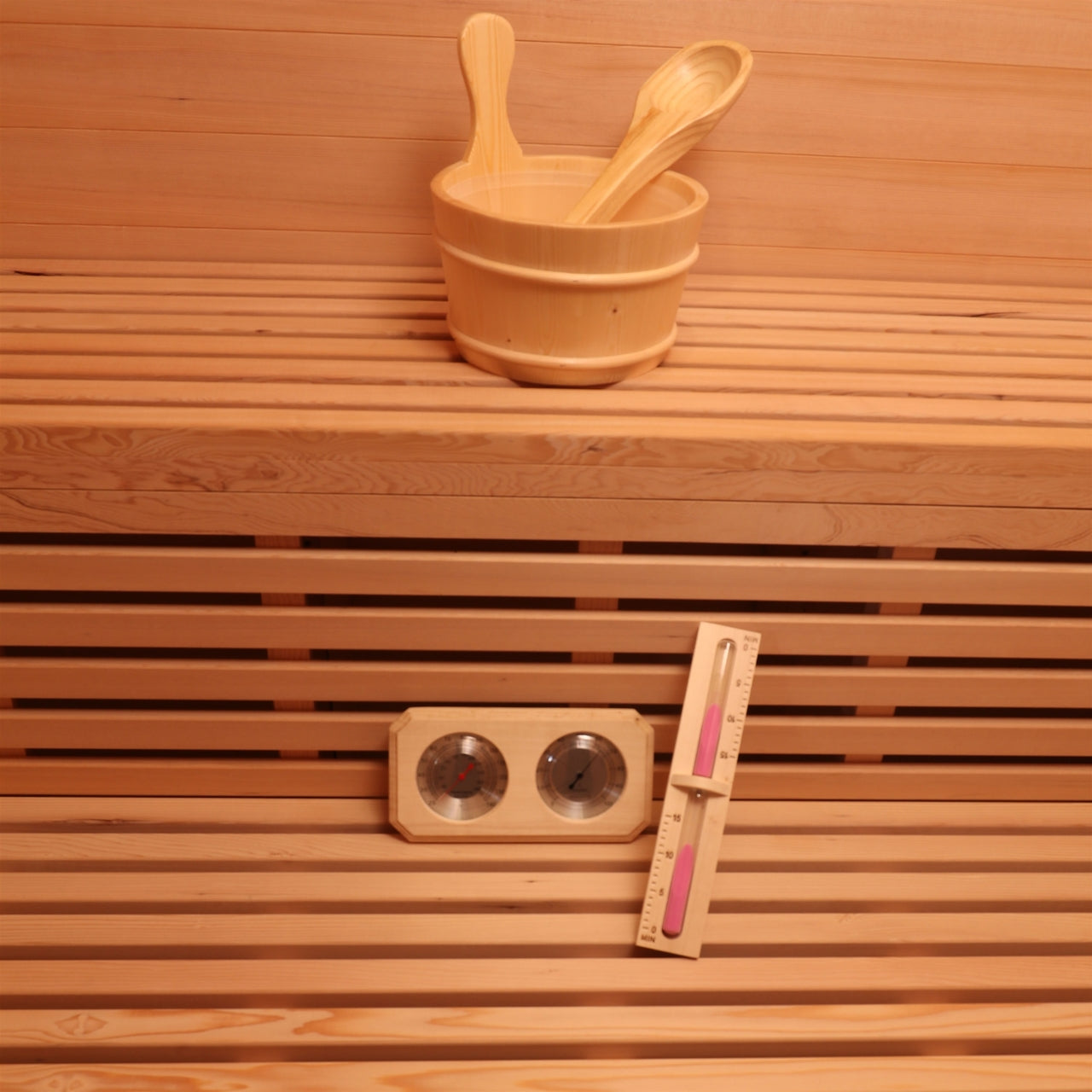 Aleko Clear Cedar Indoor Wet Dry Sauna with Exterior Lights - 4 Person