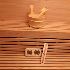 Aleko Canadian Hemlock Indoor Wet Dry Sauna with Exterior Lights - 5 Person