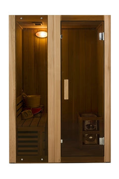 Aleko Canadian Cedar Indoor Wet Dry Sauna Steam Room -2 Person