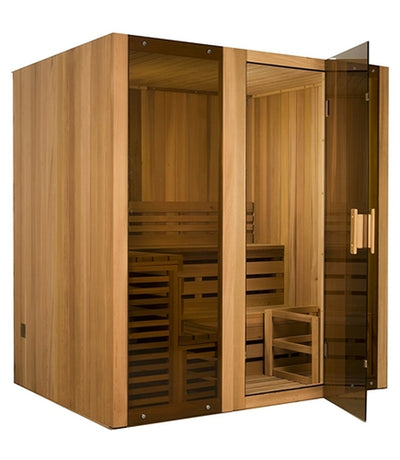 Aleko Canadian Cedar Indoor Wet Dry Steam Room Sauna  - 6 Person