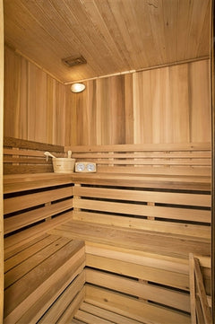 Aleko Canadian Cedar Indoor Wet Dry Steam Room Sauna  - 6 Person