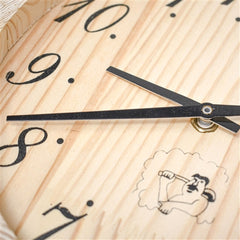 Aleko Handcrafted Analog Clock in Finnish Pine Wood