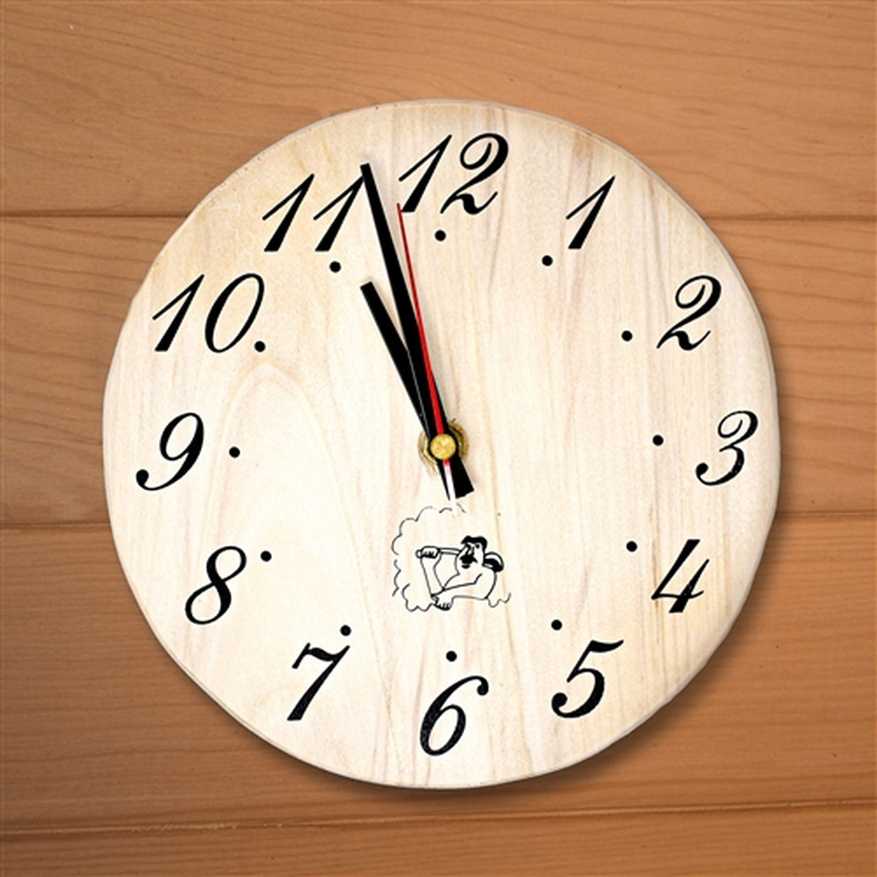 Aleko Handcrafted Sleek Analog Clock in Finnish Pine Wood