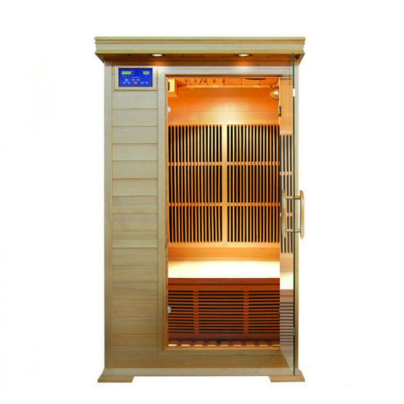 Sunray Barrett 1 Person Hemlock Sauna w/Carbon Heaters -HL100K2