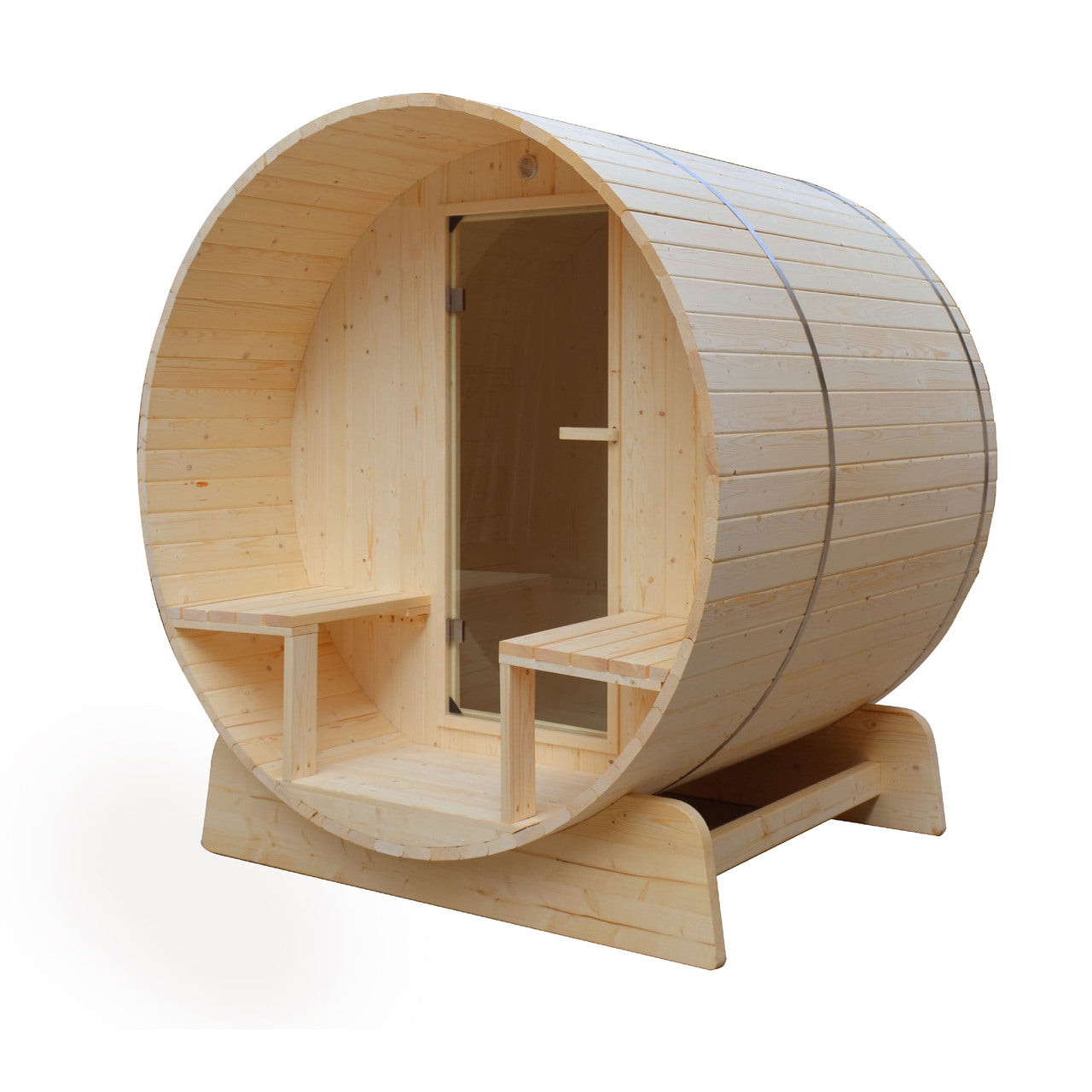 Aleko Outdoor or Indoor White Finland Pine Wet Dry Barrel Sauna - 5 Person