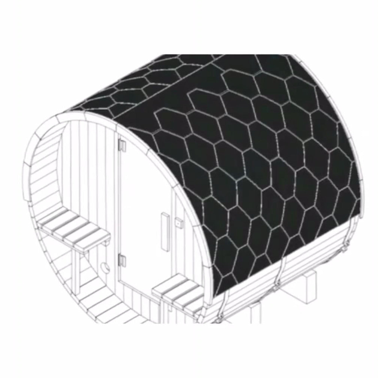 Aleko Weather-Resistant Bitumen Roof Shingle for Barrel Saunas -93x72x75