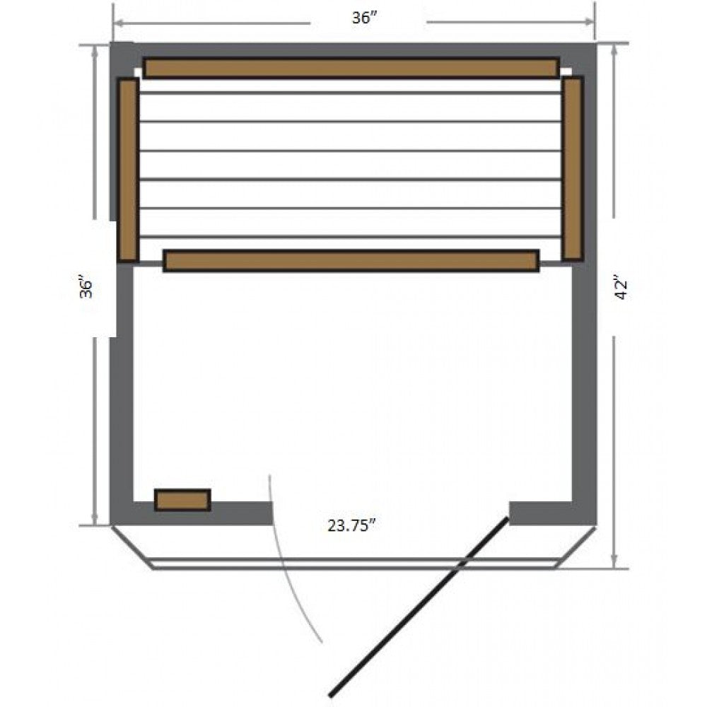Sunray Barrett 1 Person Hemlock Sauna w/Carbon Heaters -HL100K2