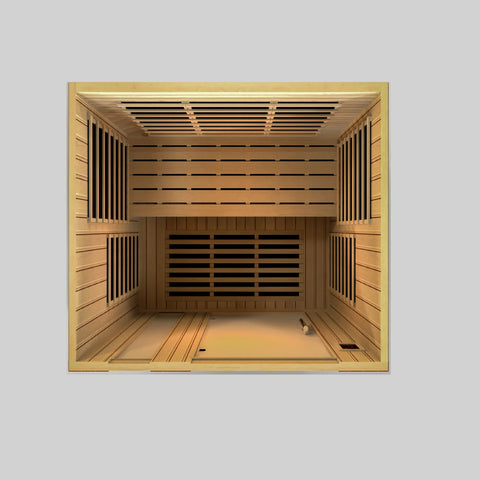 Golden Designs Dynamic Lugano 3-person Ultra Low EMF (Under 3MG) FAR Infrared Sauna (Canadian Hemlock)