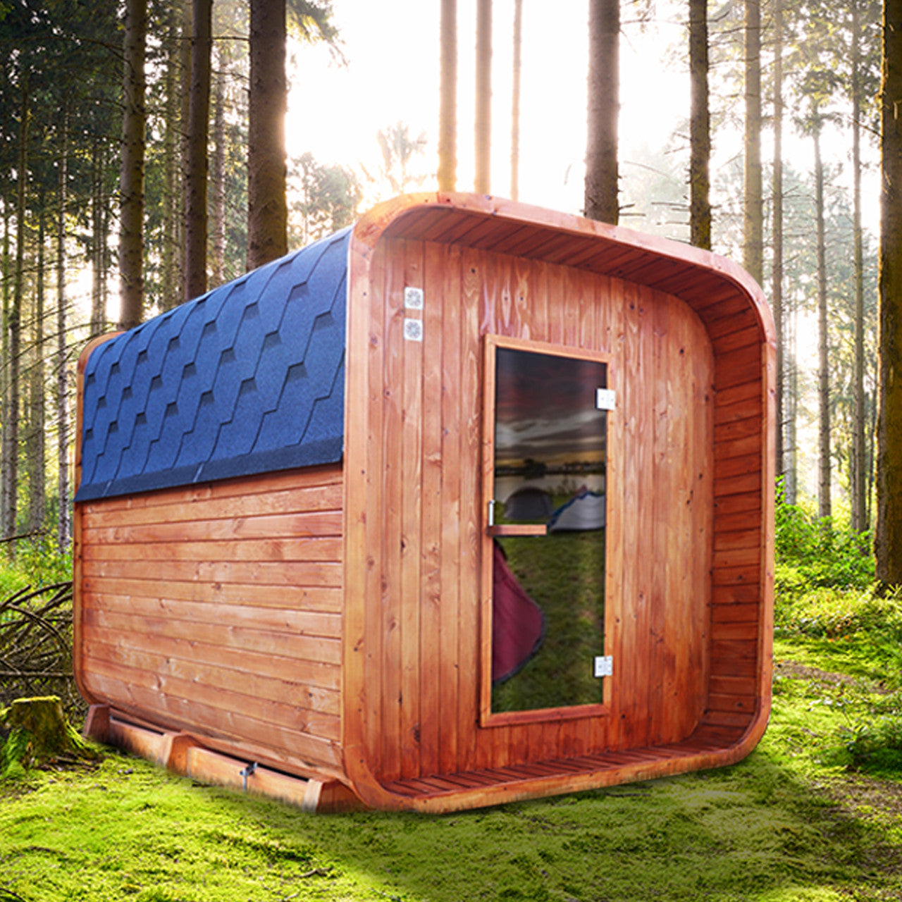Aleko Hemlock Mobile Outdoor Sauna with Trailer