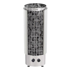 Harvia Cilindro Half Series Stainless Steel Sauna Heater at 240V 1PH with Built-In Time and Temperature Controls
