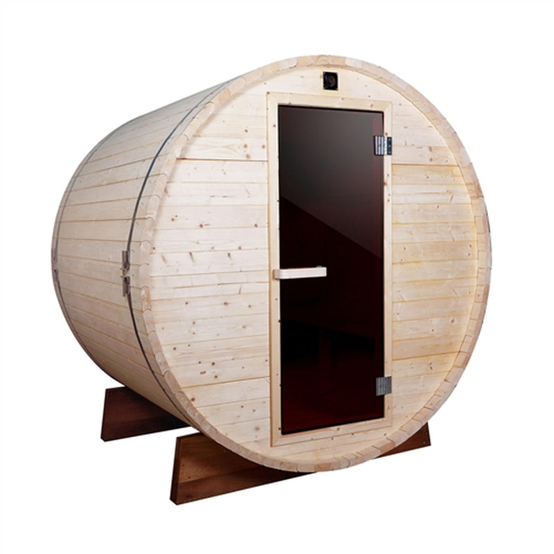 Aleko Outdoor and Indoor White Pine Barrel Sauna - 4 Person
