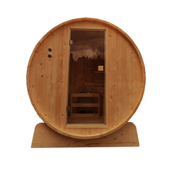 Aleko Outdoor Rustic Cedar Barrel Steam Sauna with Bitumen Shingle Roofing - 8 Person